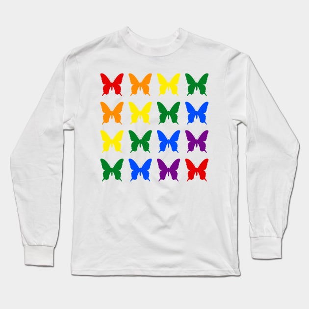 Rainbow of butterflies Long Sleeve T-Shirt by TyneDesigns